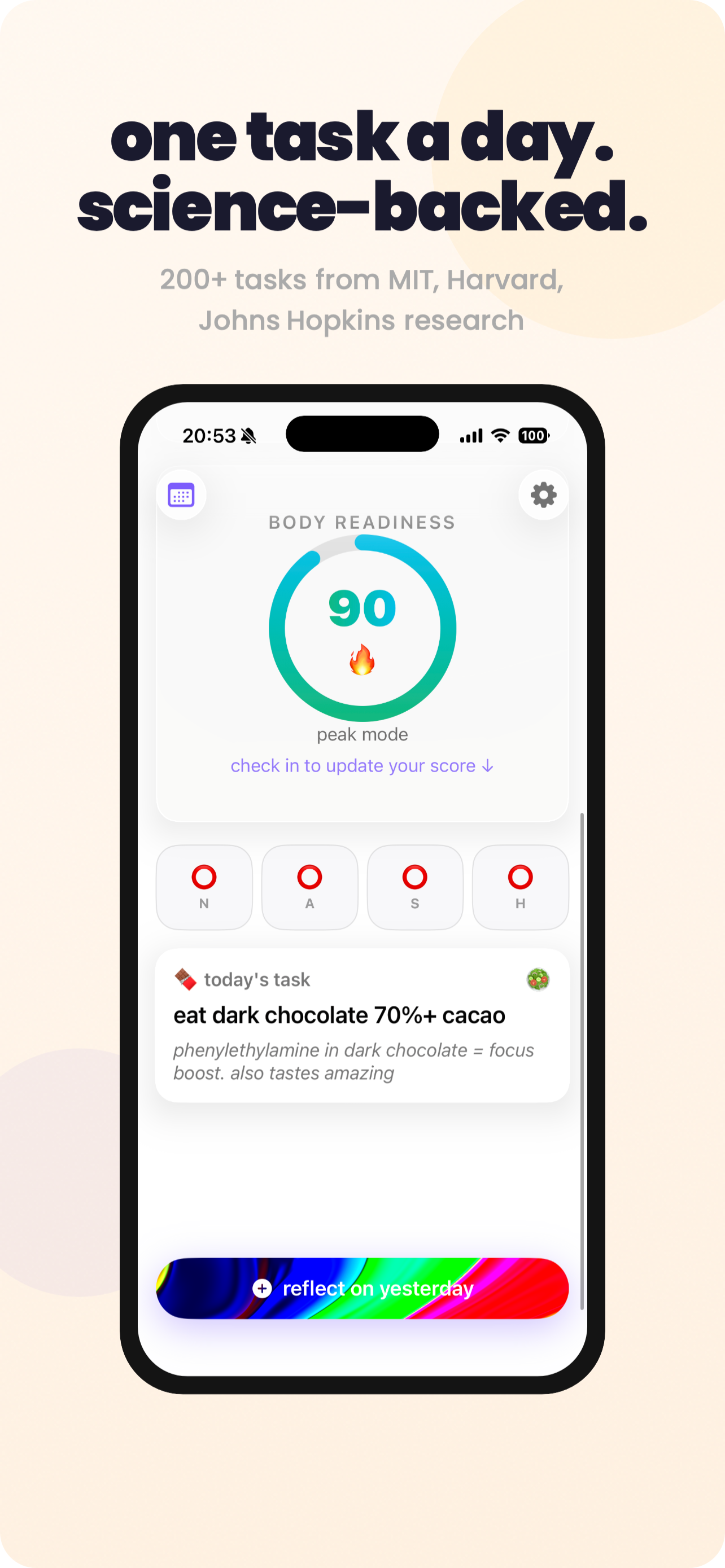 One science-backed task a day